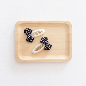Girl Hair Clip Bow Polkadot Pair (GHP6291)